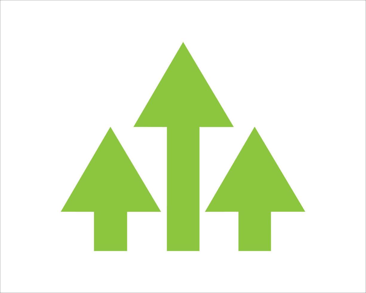 Vector green arrows up icon. Upload icon. upgrade sign. growth symbol. pointing arrow.