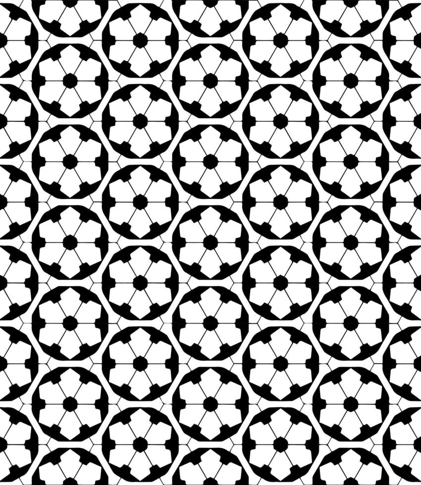 Black and white seamless pattern texture. Greyscale ornamental graphic design. Mosaic ornaments. Pattern template. vector