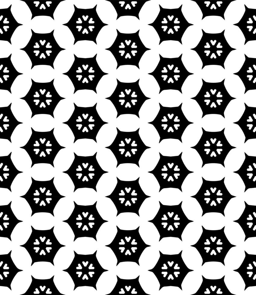 Black and white seamless pattern texture. Greyscale ornamental graphic design. Mosaic ornaments. Pattern template. vector