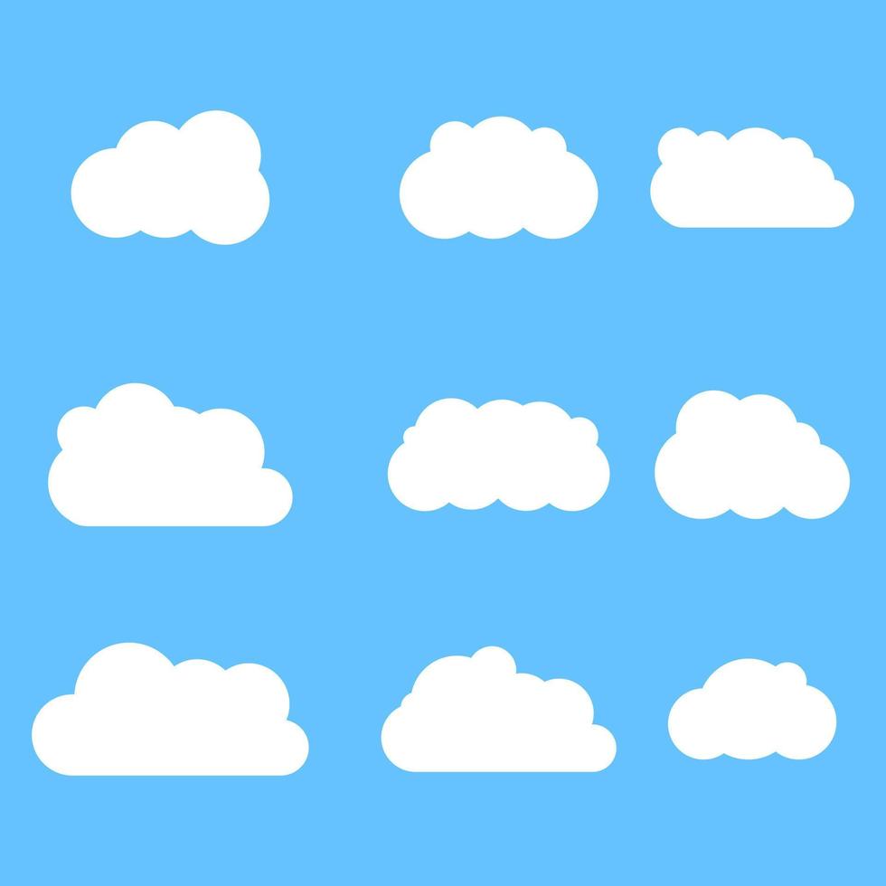 Set of Cloud Icons vector illustration