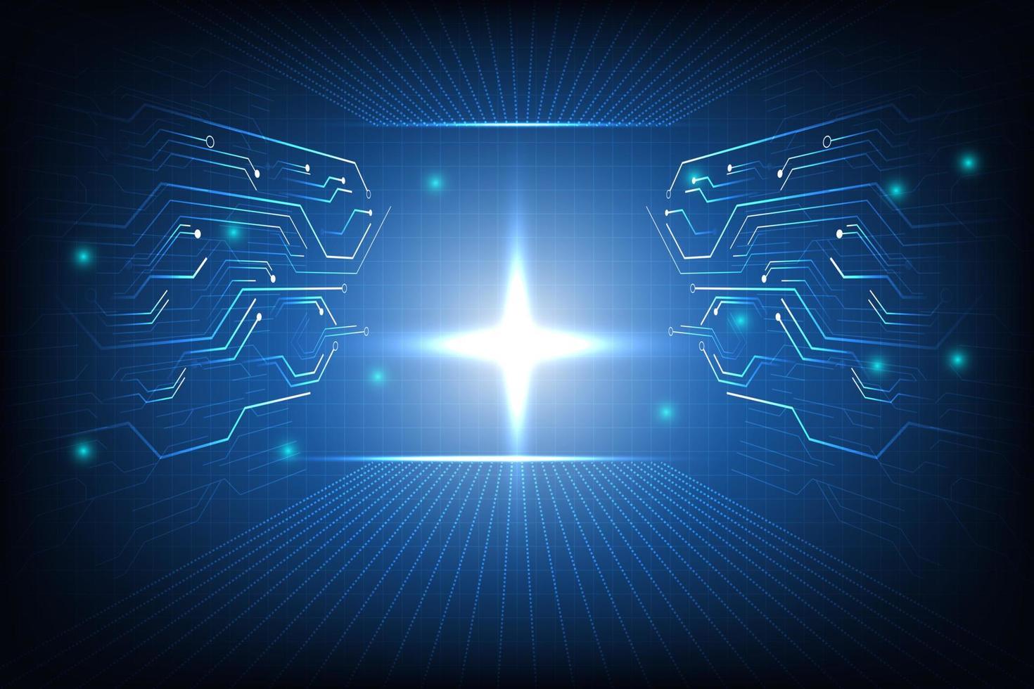 abstract technology circuit board perspective design vector