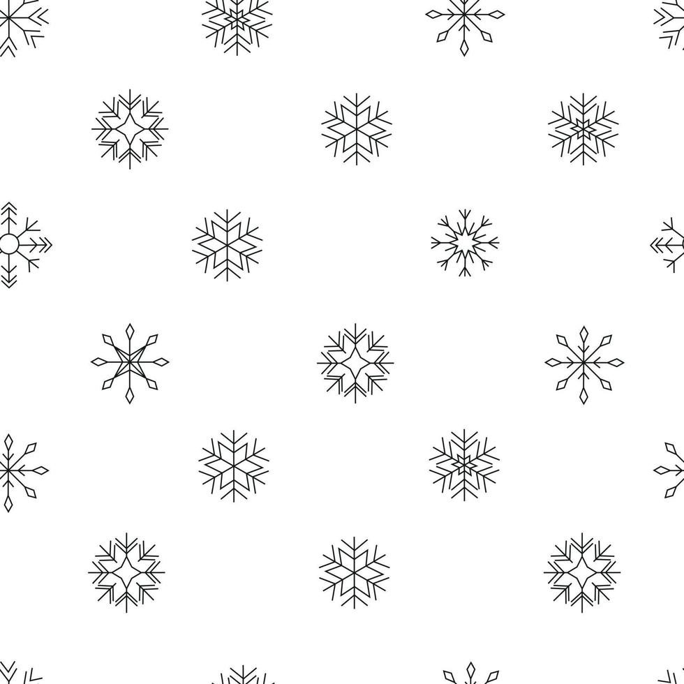 Christmas seamless pattern of snowflakes, symmetrical background on a white background vector
