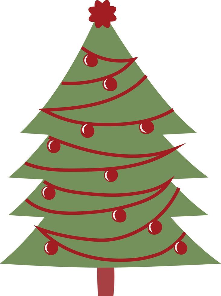 Christmas tree with decorative ornaments on a white background vector