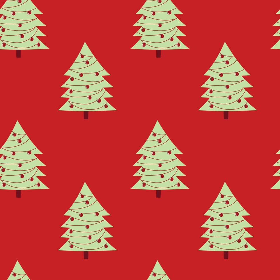 Christmas seamless pattern, Christmas tree repeat design on animal background vector