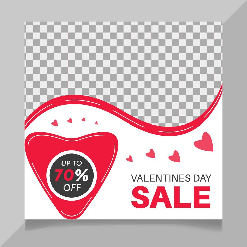 Valentine's day social media post template vector