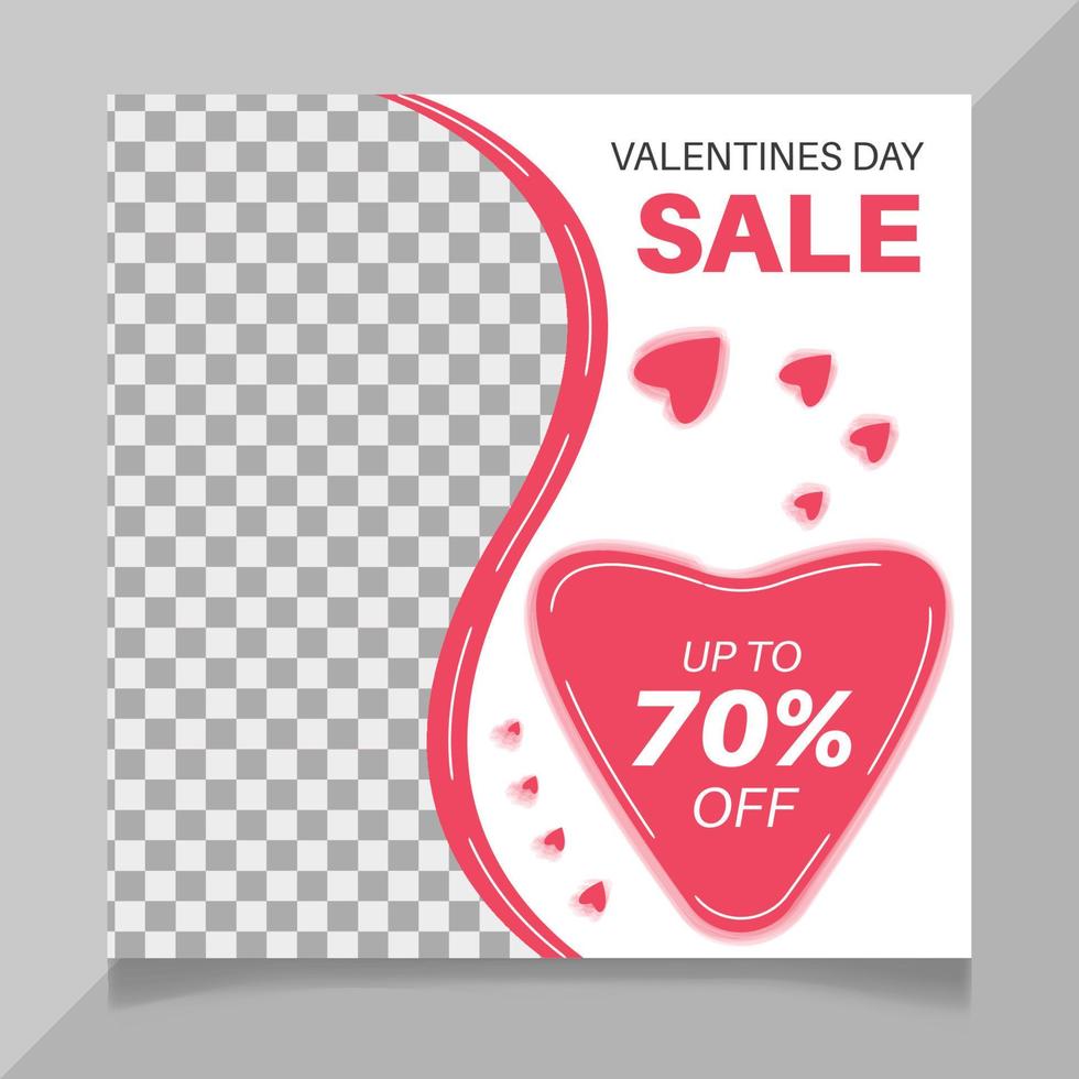 Valentine's day social media post template vector