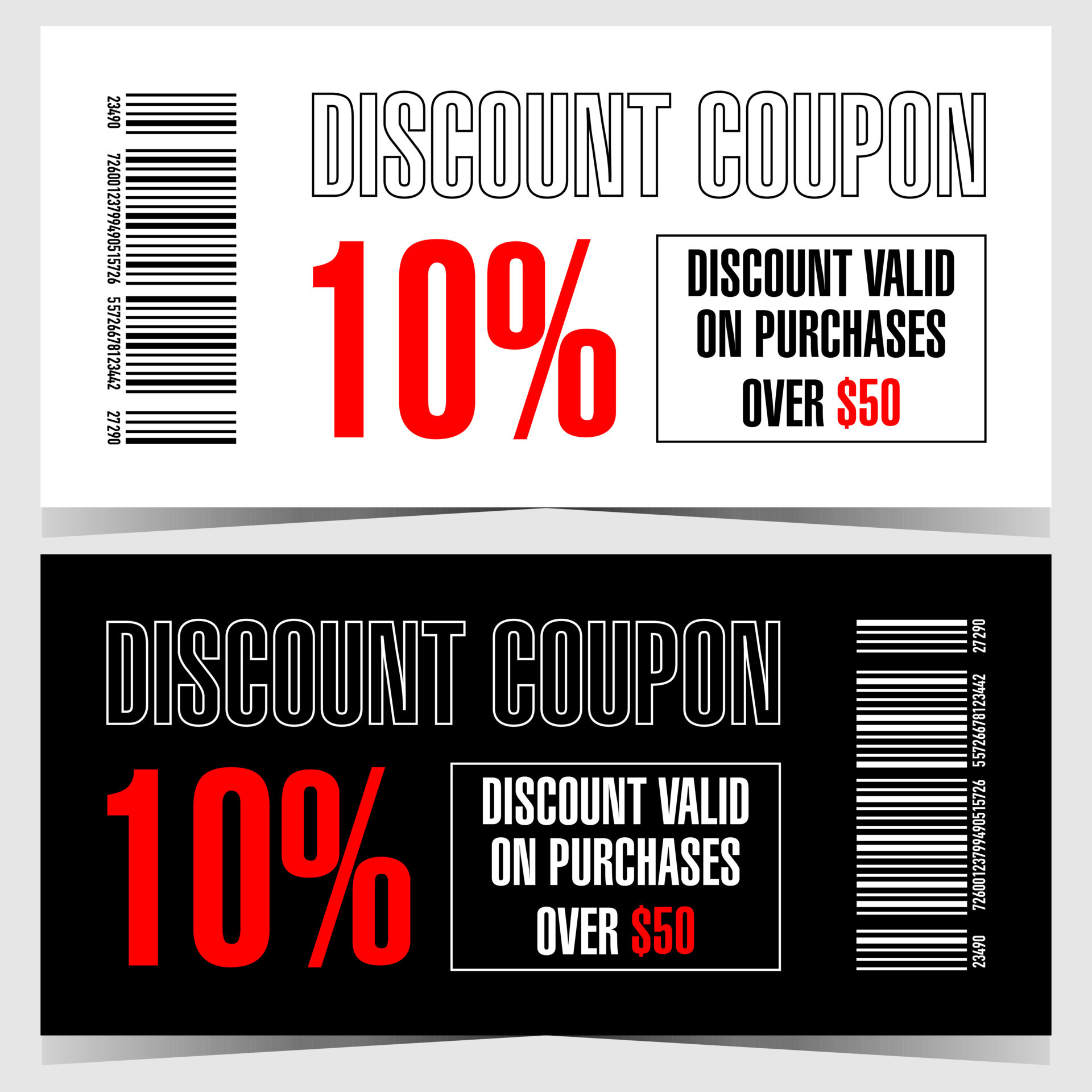 Discount coupon, gift voucher or certificate with 10 percent discount
