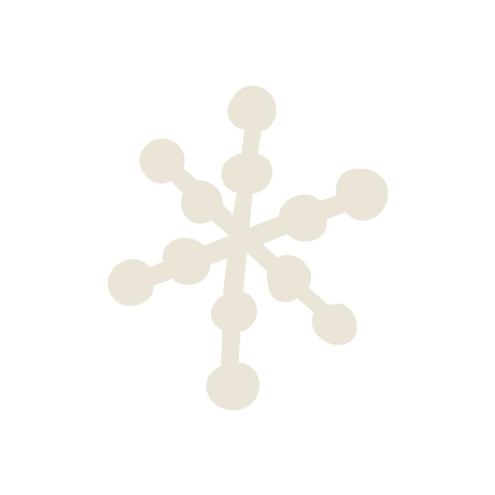 cute snowflake hand drawn. vector illustration in flat style