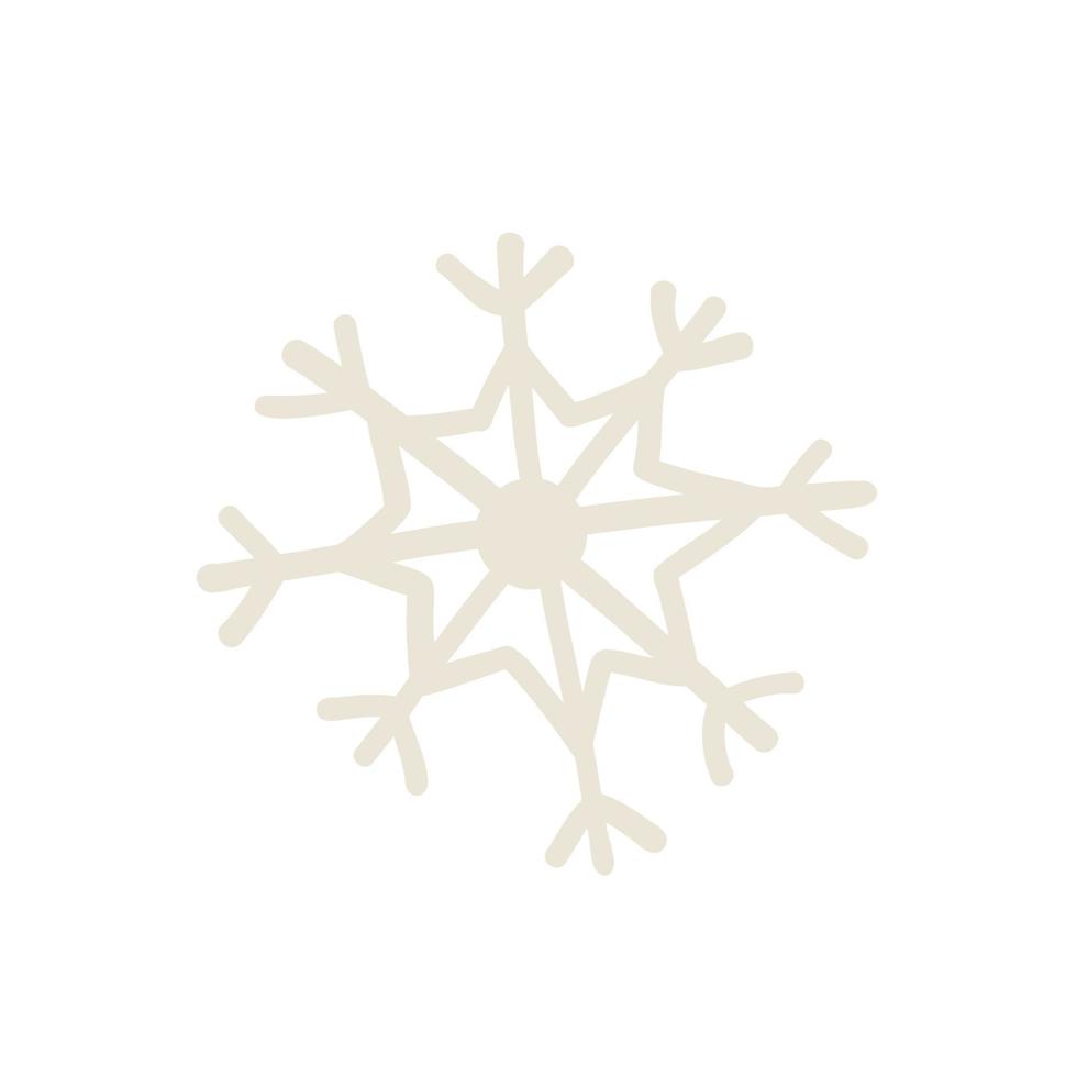 cute snowflake hand drawn. vector illustration in flat style