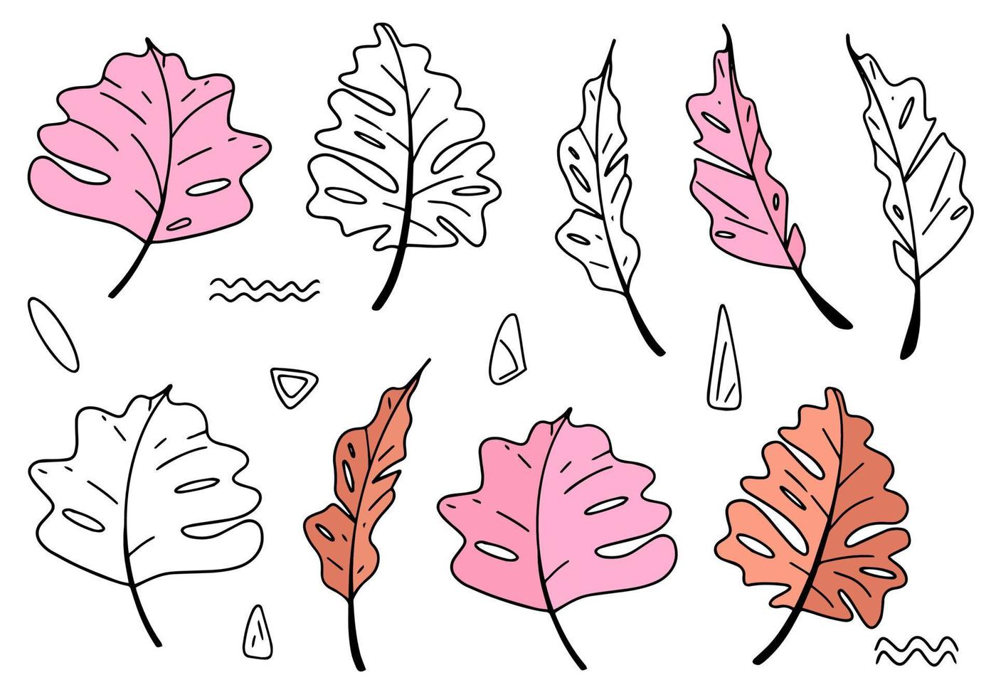 Set botanical hand drawn vector element.