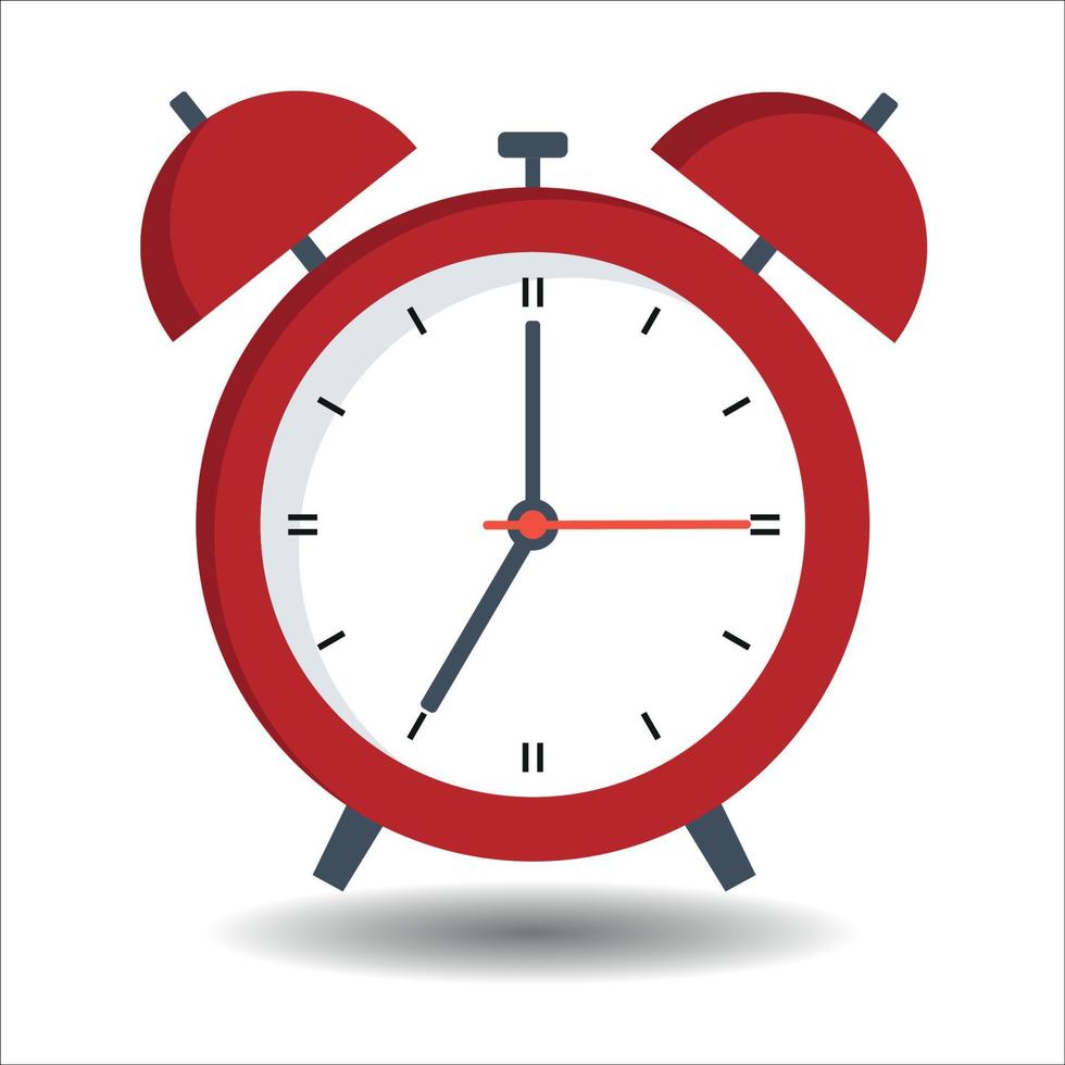 Red alarm clock illustration vector