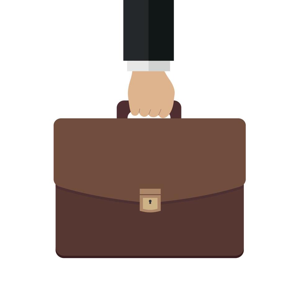 Businessman's hand with a briefcase vector