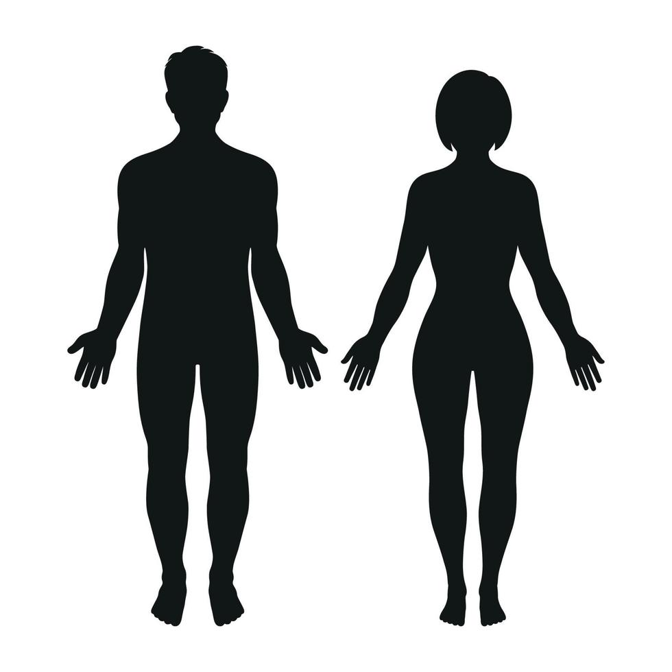 Illustration of a silhouette of a man and a woman vector