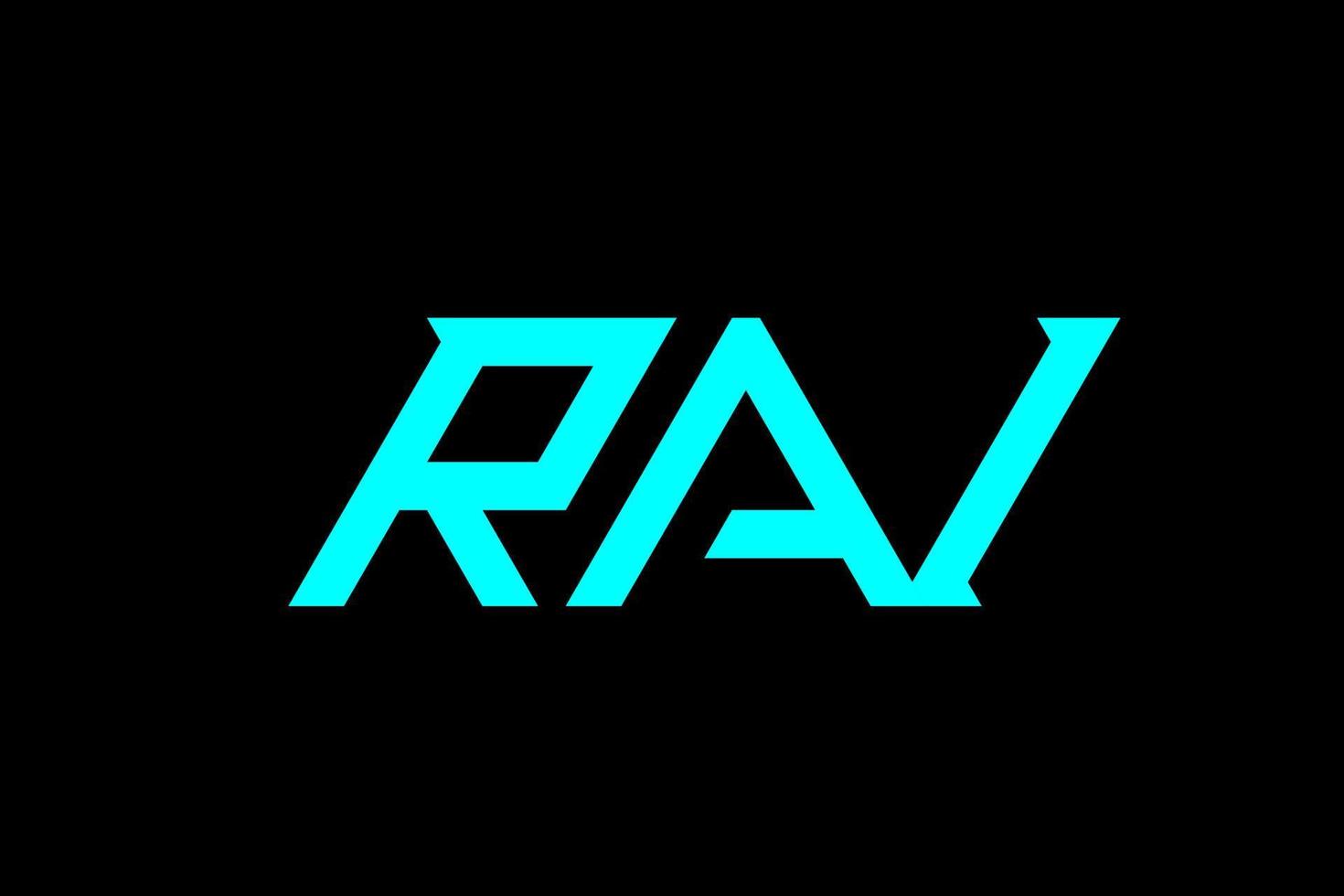 diseño de logotipo de letra y alfabeto rai vector