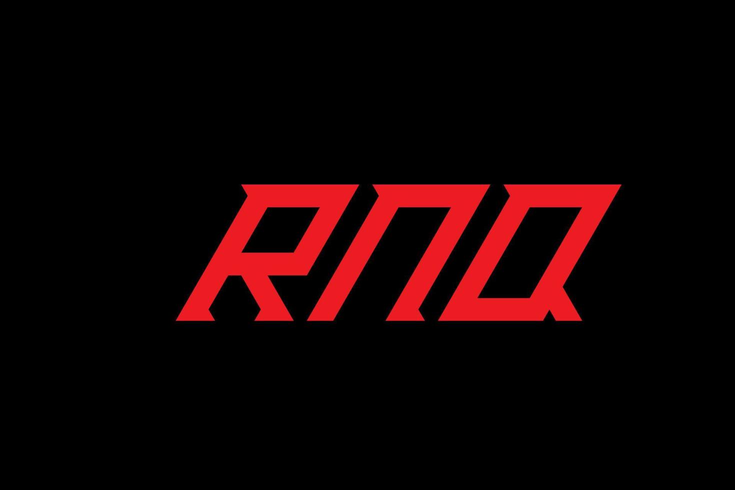 diseño de logotipo de letra y alfabeto rnq vector