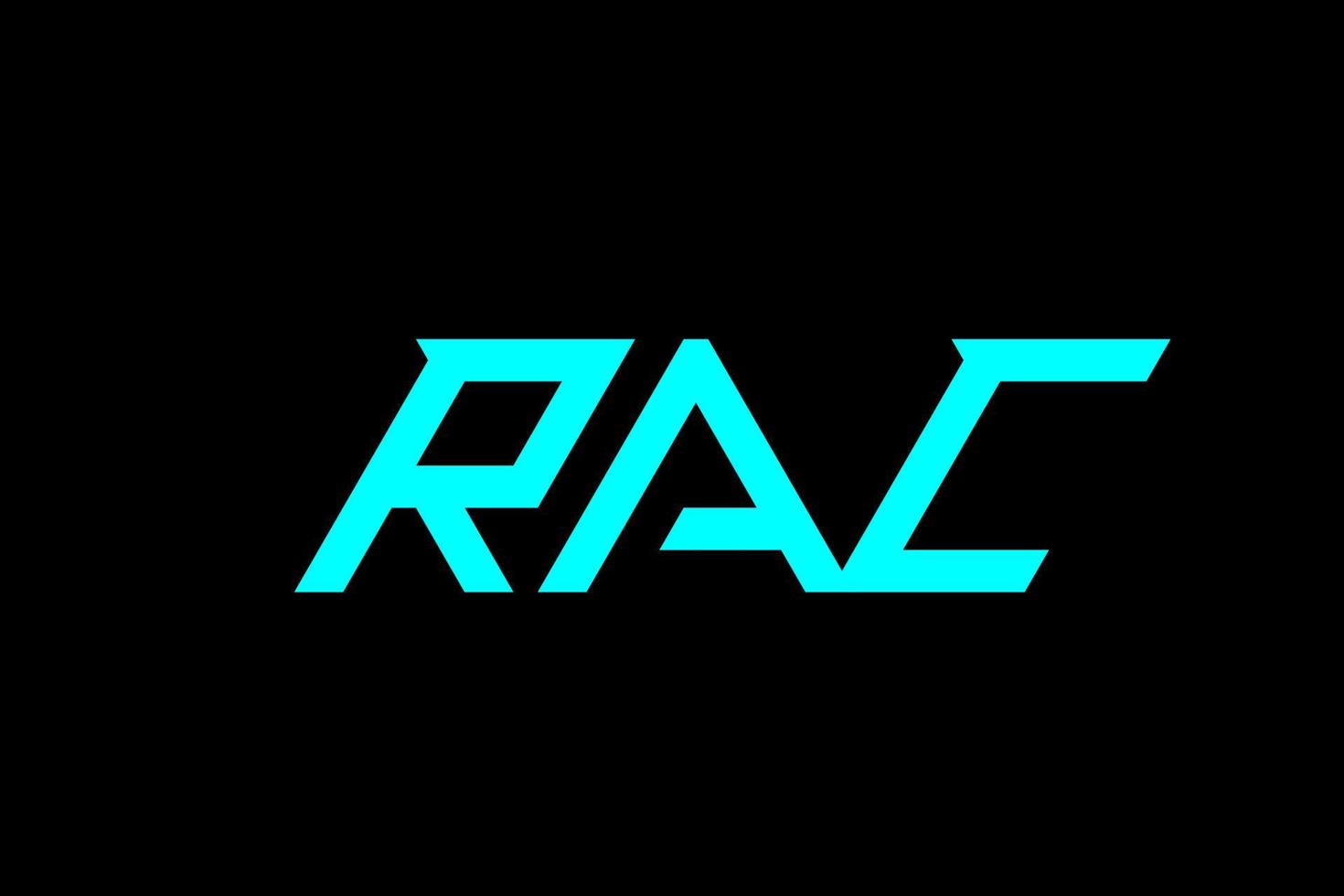 diseño de logotipo de letra y alfabeto rac vector