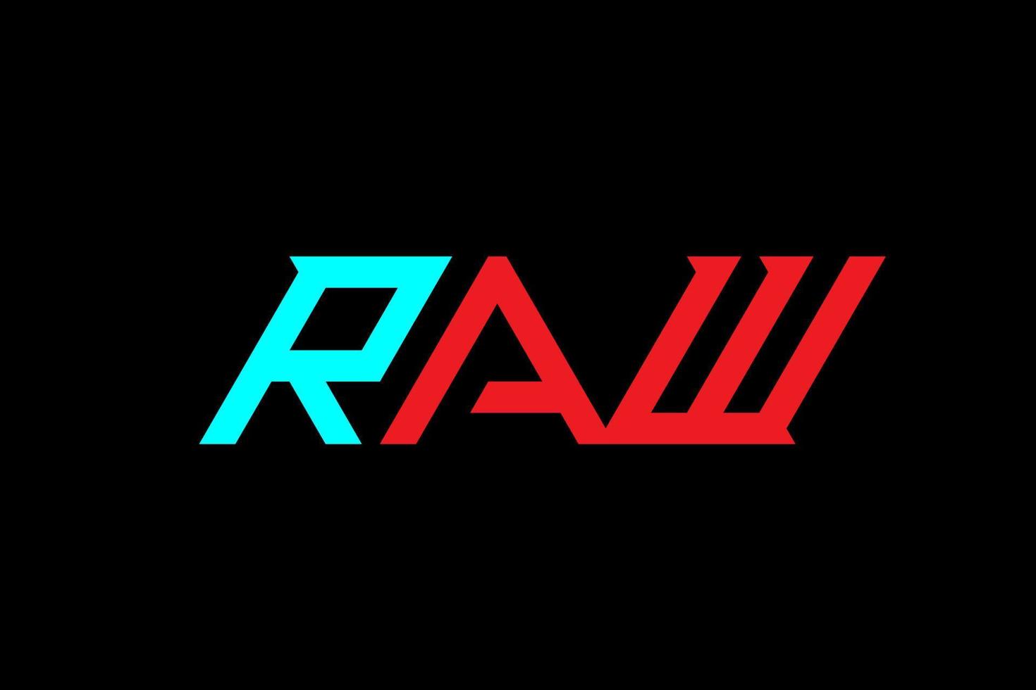 RAW LETTER and ALPHABET LOGO DESIGN vector