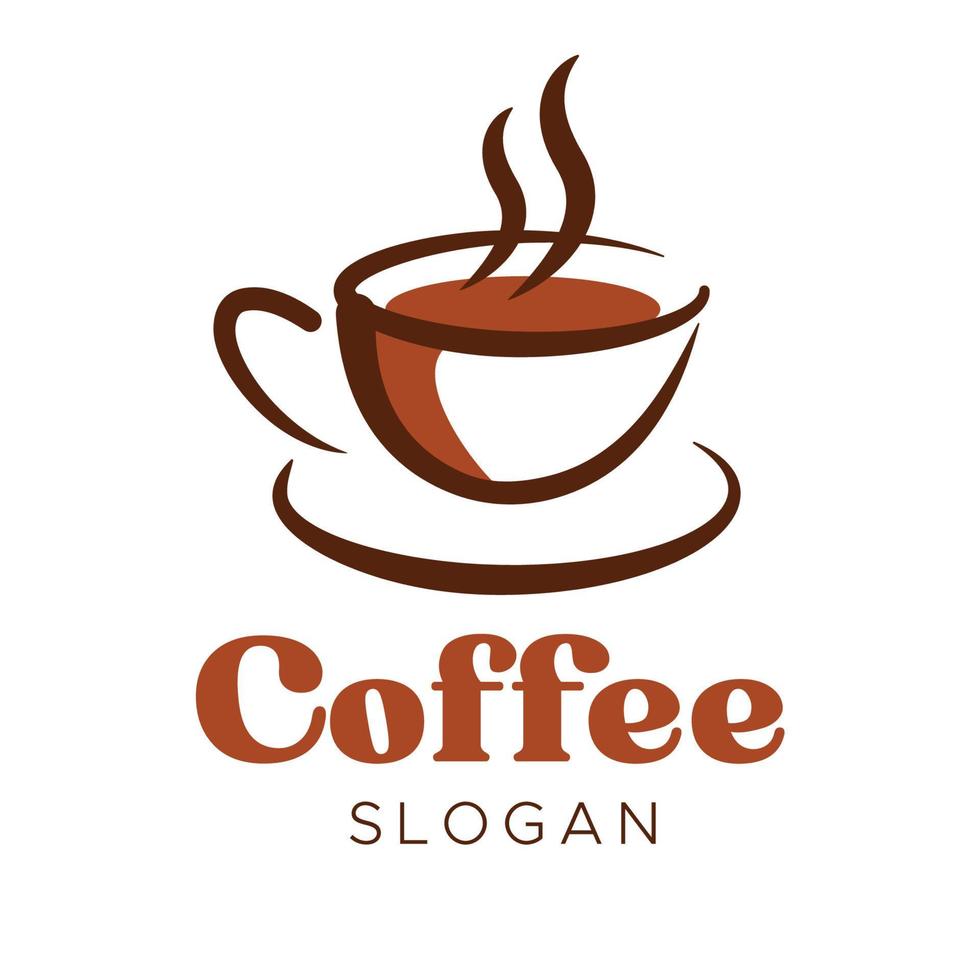 cup of hot coffee logo vector