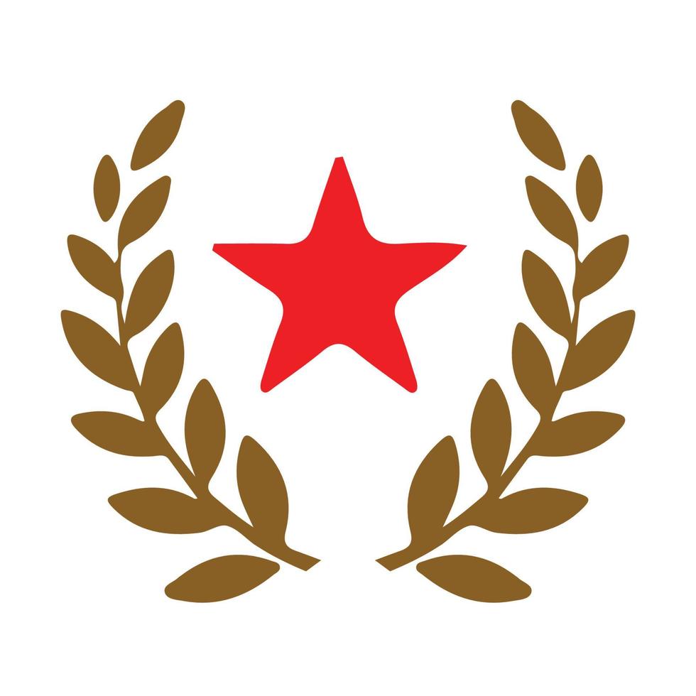 gold wheat red star symbol vector design