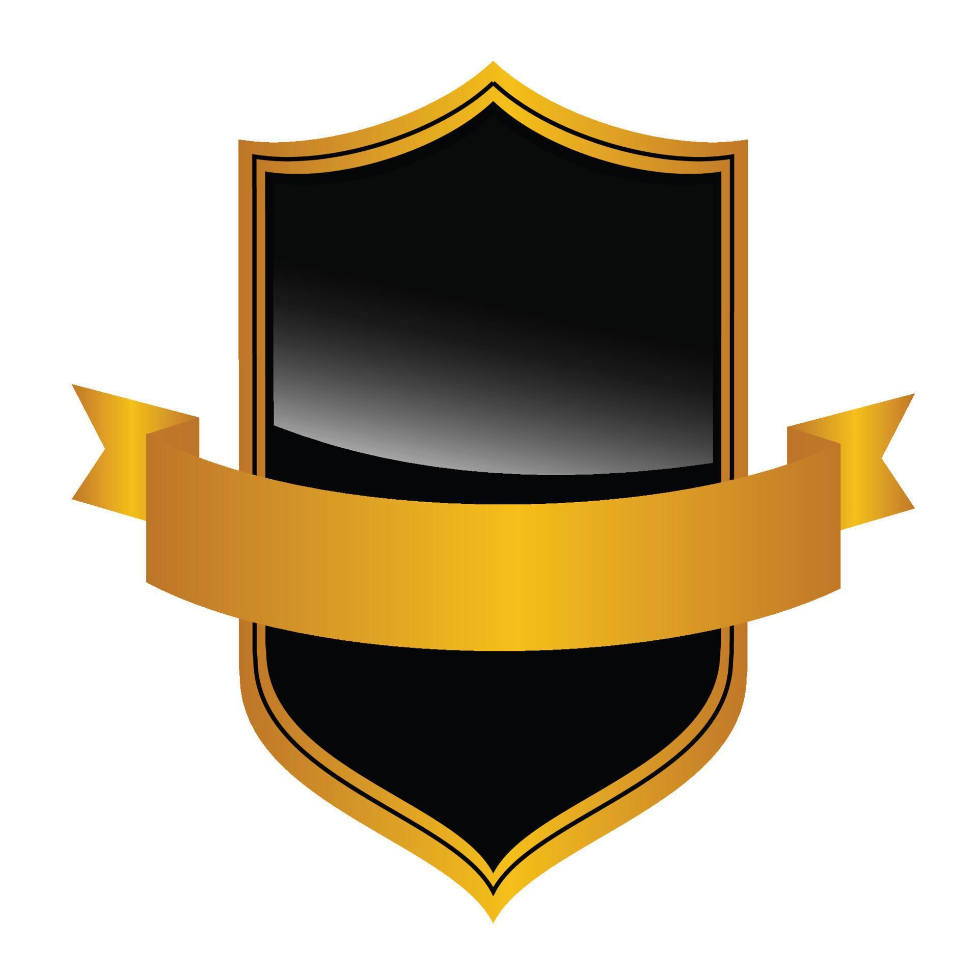 golden shield ribbon template vector design 14719653 Vector Art at Vecteezy