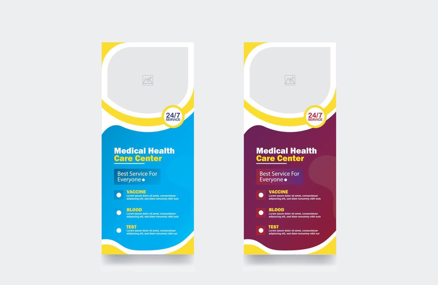 Medical Rollup Banner healthcare cover template hospital brochure background template vector