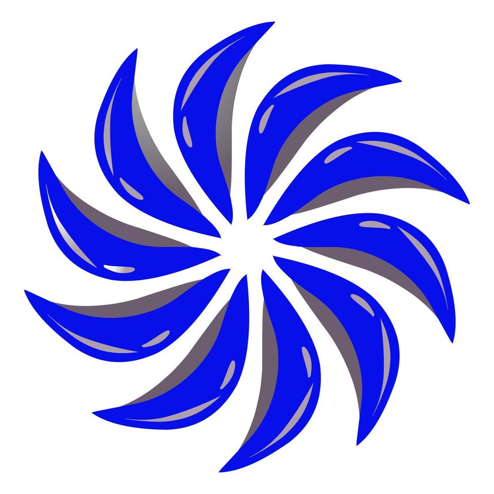 The design of the blue wheel or propeller is suitable for stickers, logos and others vector
