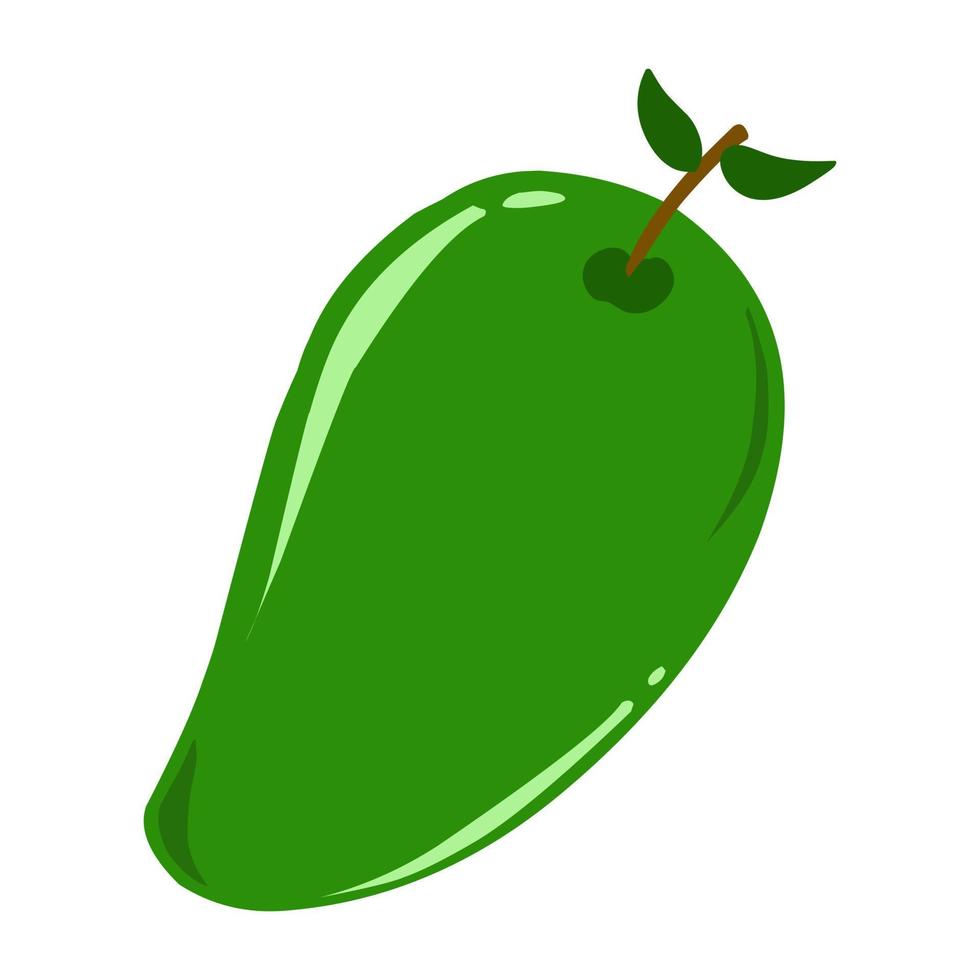 el diseño de la fruta de mango de dibujos animados es adecuado para logotipos, iconos, pegatinas, etc. vector