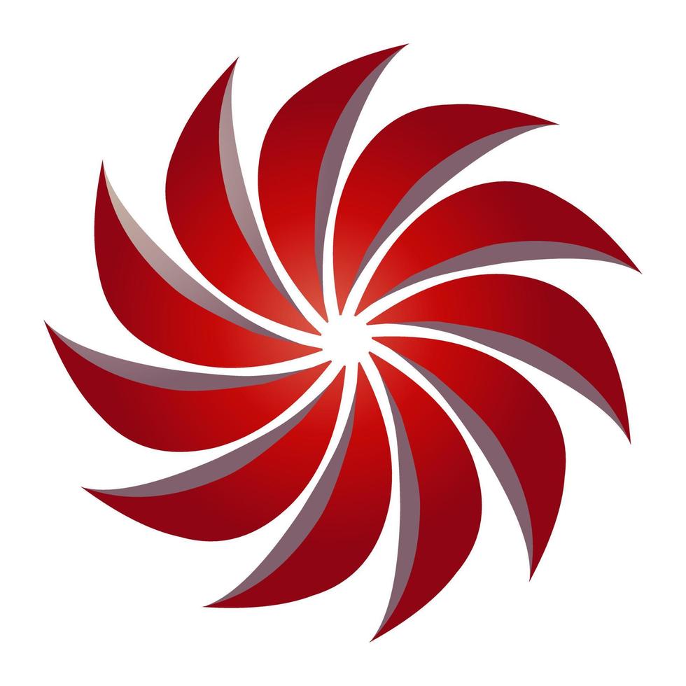 The red pinwheel or propeller design is suitable for stickers, logos and others vector