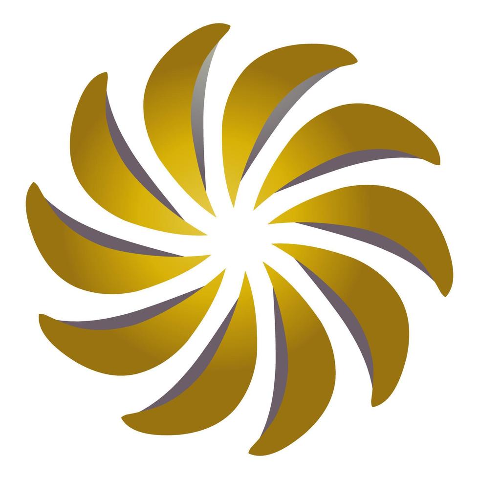 The design of the yellow wheel or propeller is suitable for stickers, logos and others vector
