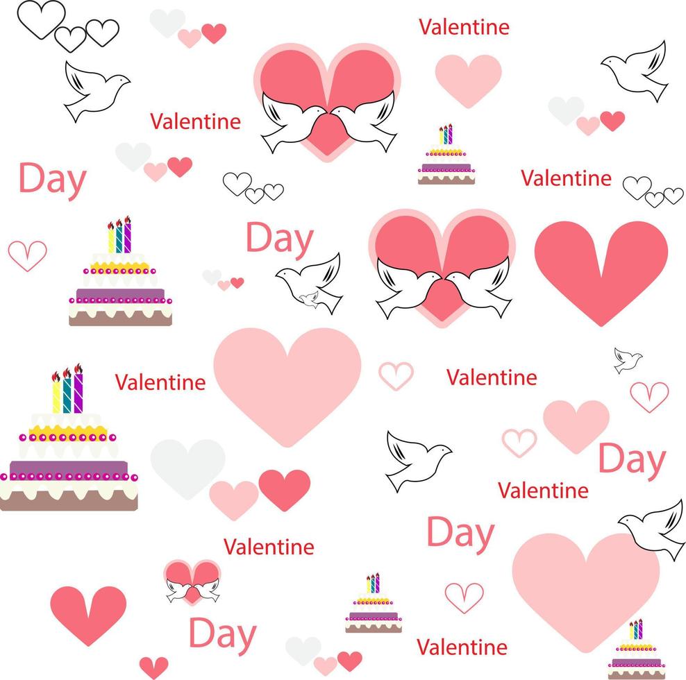 Background valentine day.Valentine's Day Sale Poster or banner with many sweet hearts and sweet gifts on red background. vector