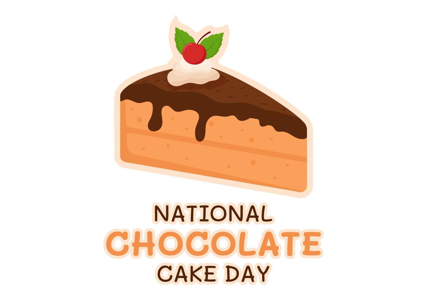 celebración del día nacional del pastel de chocolate el 27 de enero con deliciosa dulzura en dibujos animados planos dibujados a mano ilustración de plantillas vector