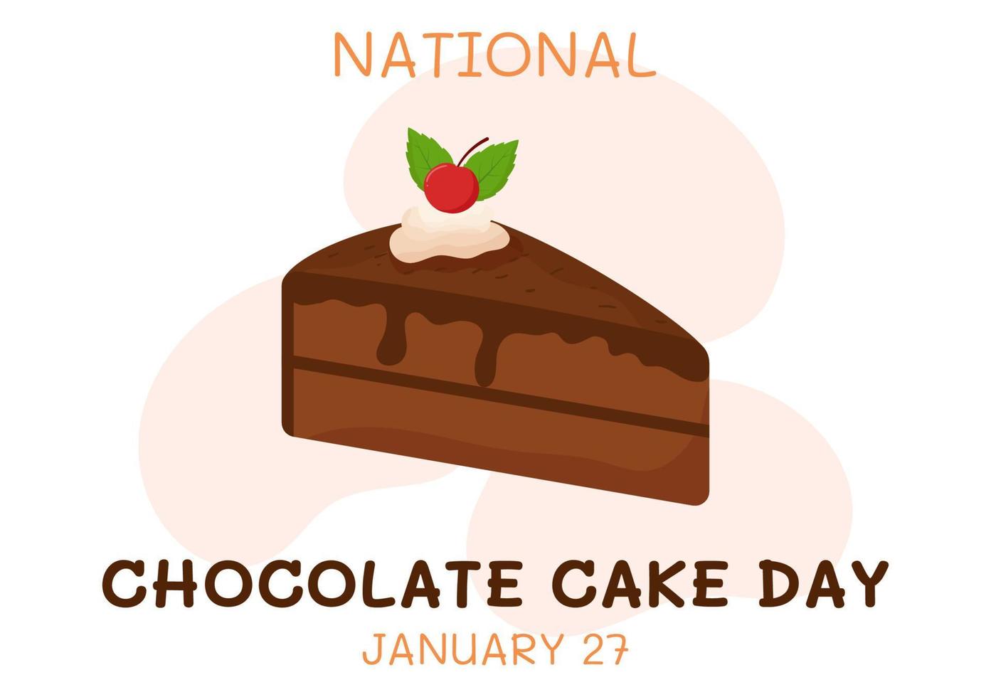 National Chocolate Cake Day Celebration On January 27 with Delicious Sweetness in Flat Cartoon Background Hand Drawn Templates Illustration vector