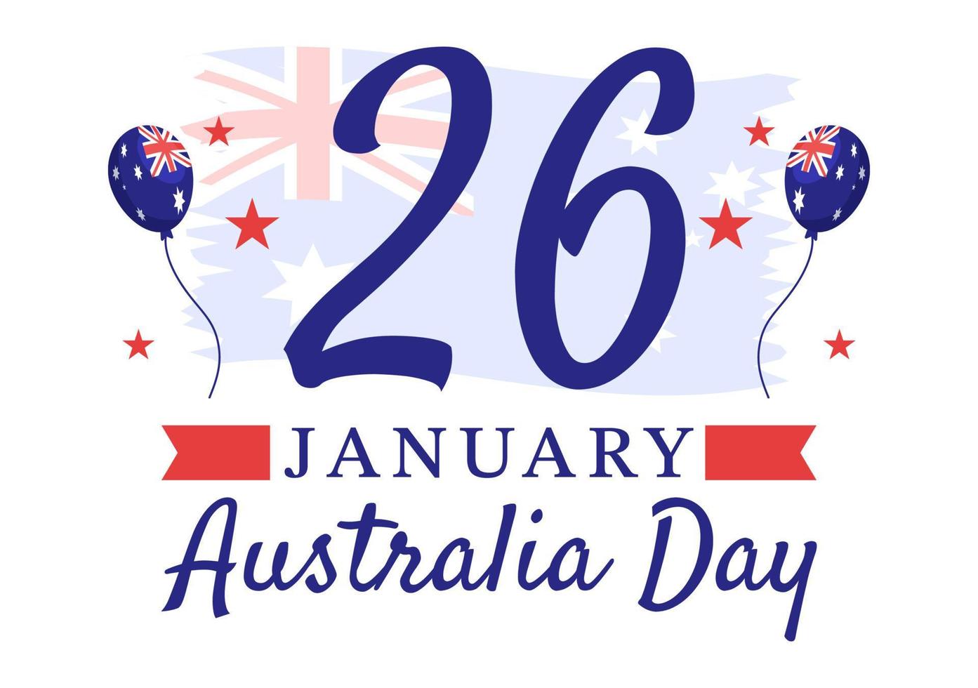 Happy Australia Day Observed Every Year on January 26th with Flags and Map to Diversity of Peoples in Flat Cartoon Hand Drawn Template Illustration vector