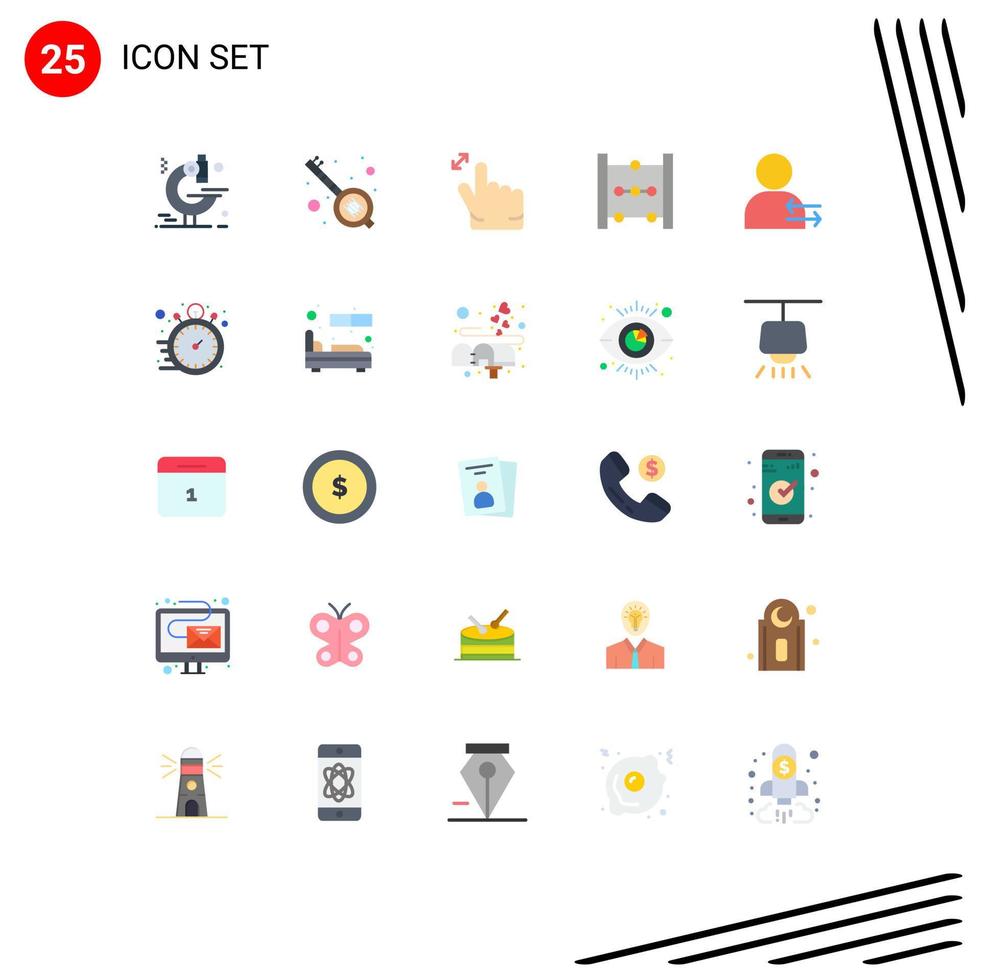 25 Flat Color concept for Websites Mobile and Apps clock left hand arrow math Editable Vector Design Elements