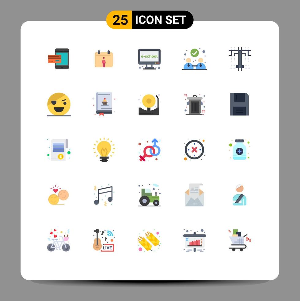 Universal Icon Symbols Group of 25 Modern Flat Colors of partnership agreement calendar online electronic Editable Vector Design Elements