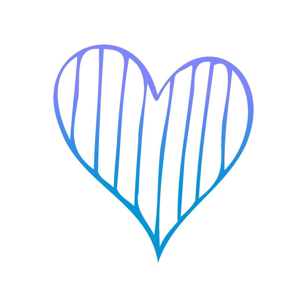 corazón de garabato azul simple. elemento de diseño aislado para el día de San Valentín, boda, romance vector