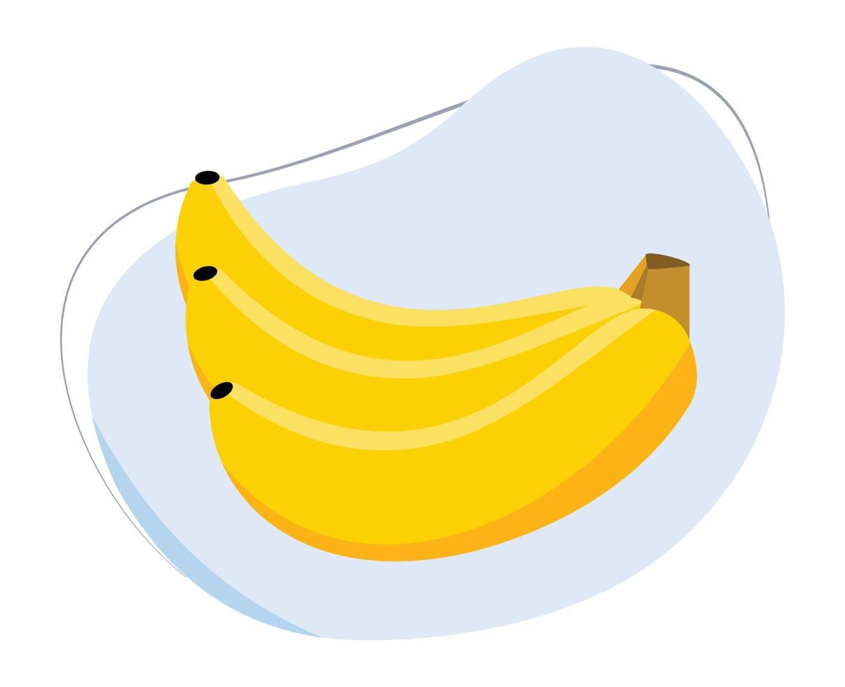 vector de dibujos animados de plátano para la educación de los niños sobre los tipos de frutas y verduras aisladas sobre fondo blanco