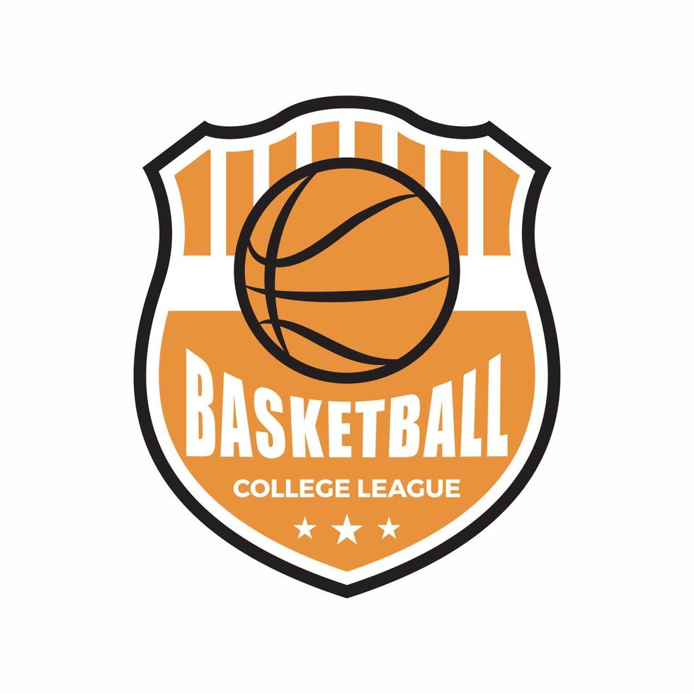 Colored vintage basketball logotype template vector