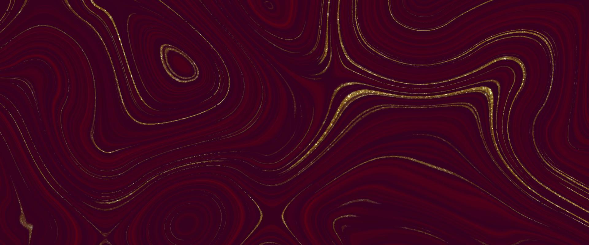 Golden luxury liquify background. Colorful liquid texture with gold and dark red glitter. Marble texture. Beautiful drawing with the divorces and wavy lines in gray tones. gold metallic surface. vector