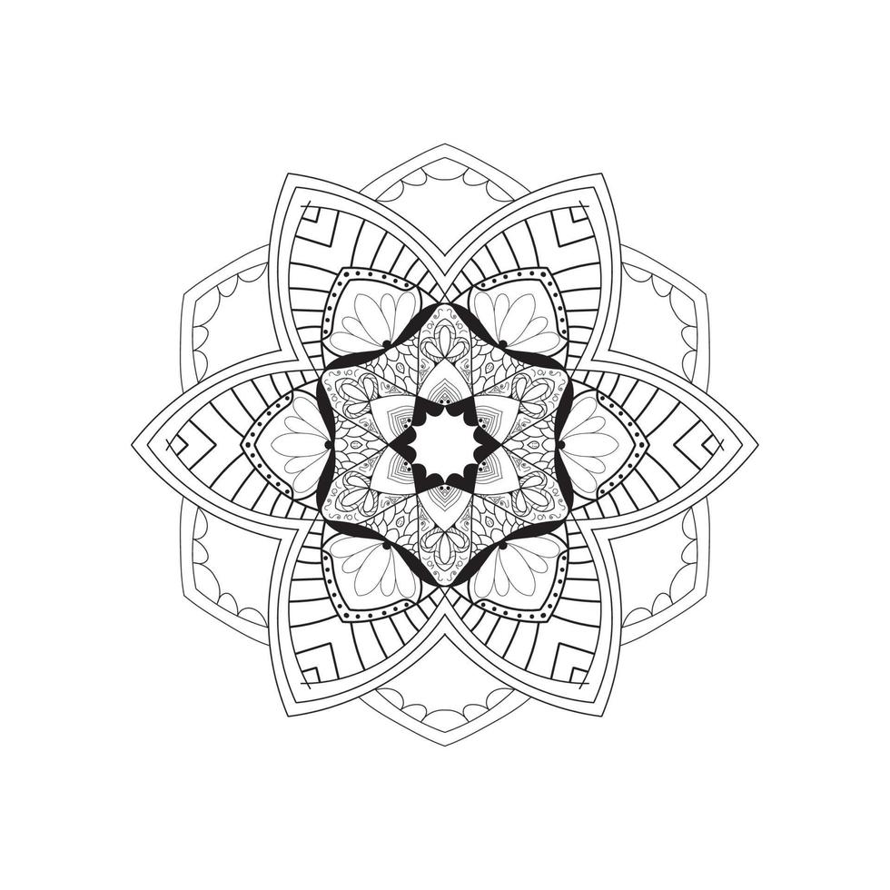 ornamento mandala fondo blanco y negro concepto de diseño vector