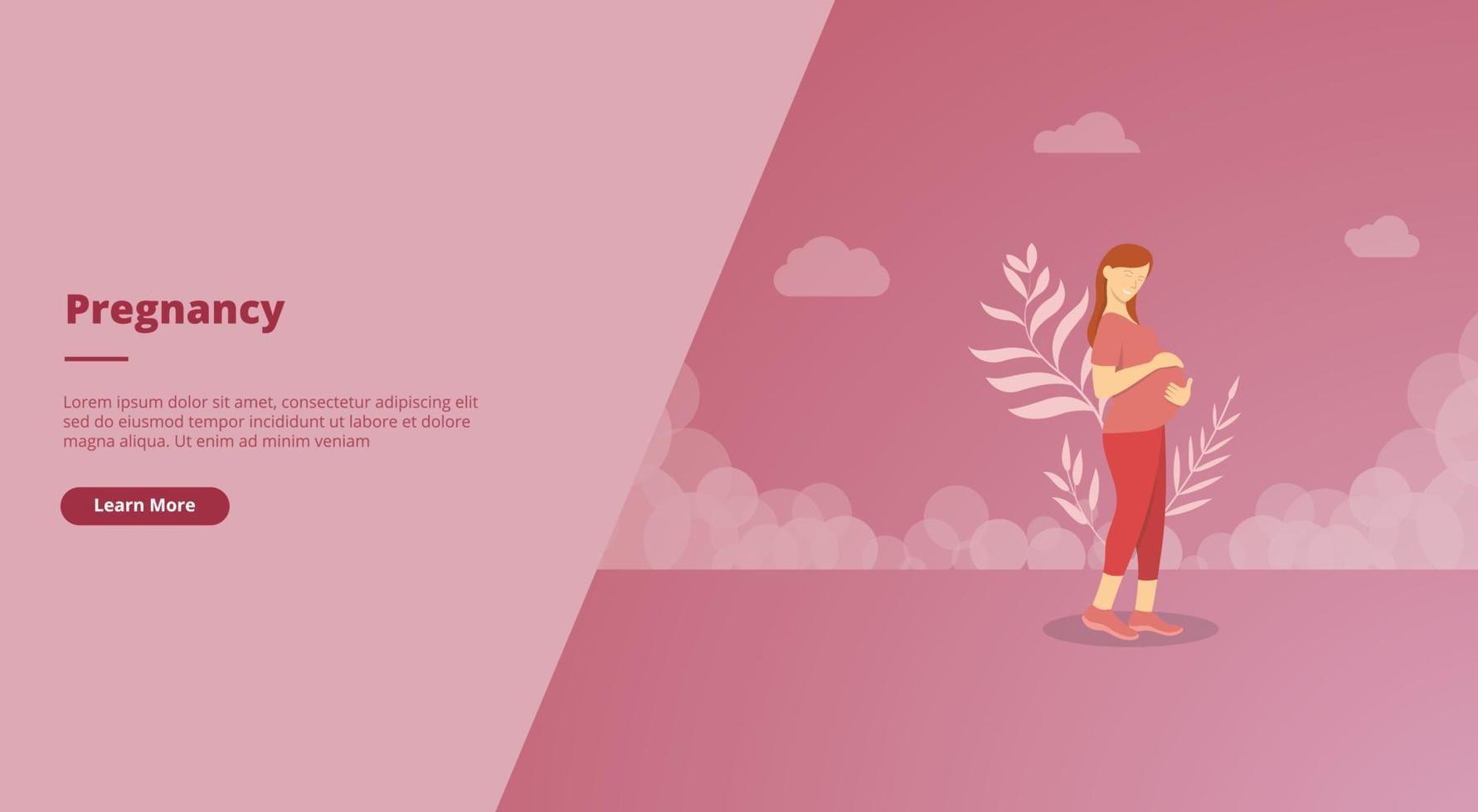 pregnancy concept for website landing homepage template banner or slide presentation cover vector