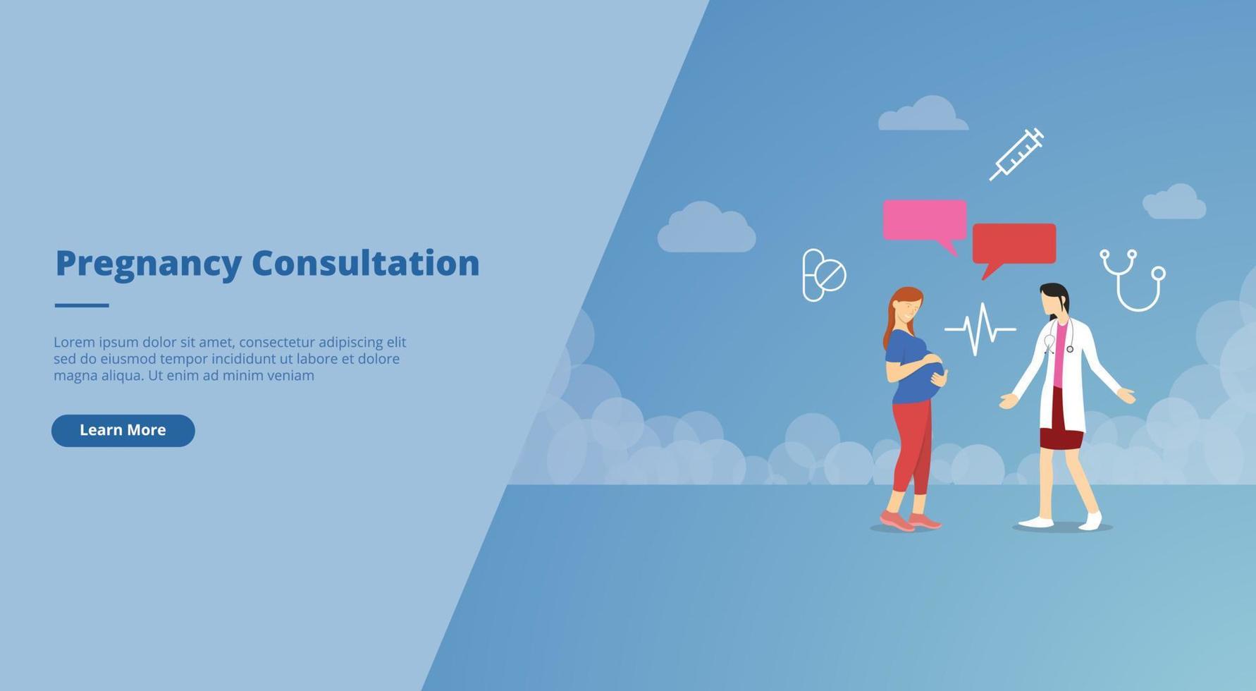 pregnancy health consultation concept for website landing homepage template banner or slide presentation cover vector