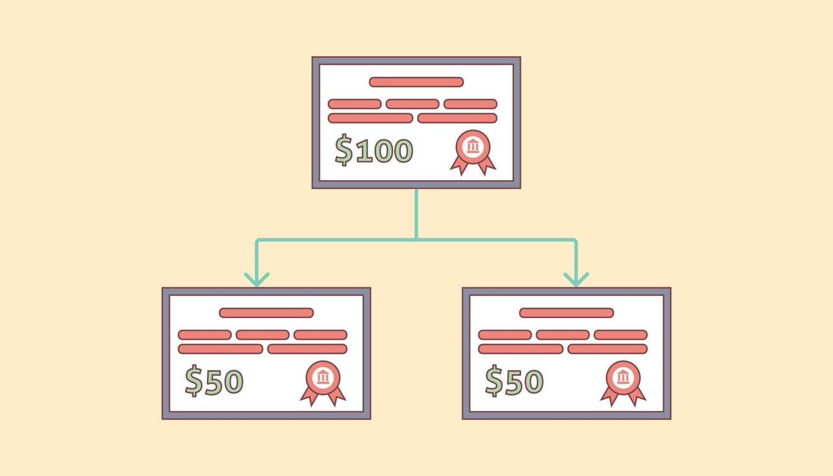 stock split concept for stock market trading with modern flat style vector