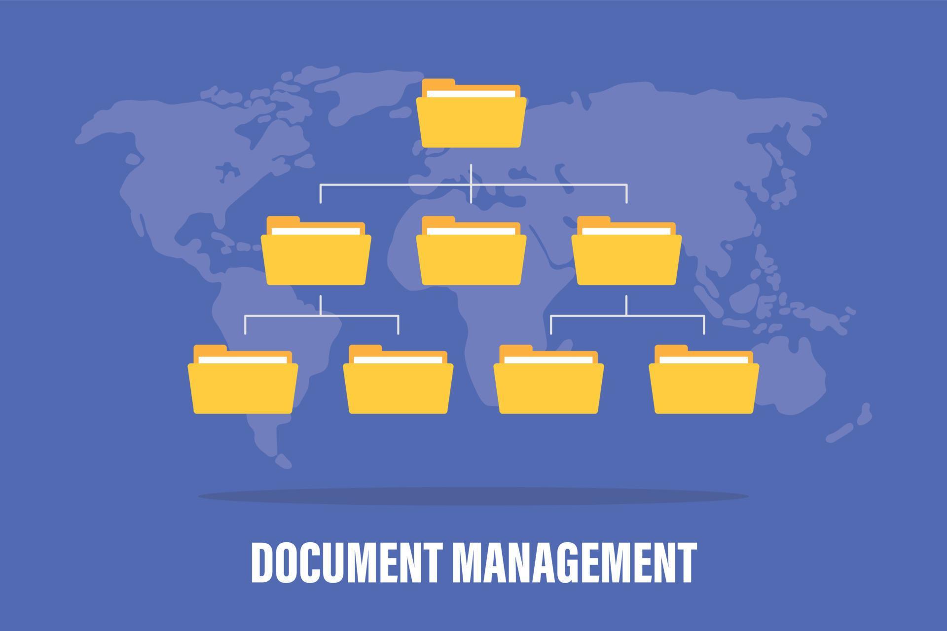 dms document management system concept with folder structure with ...