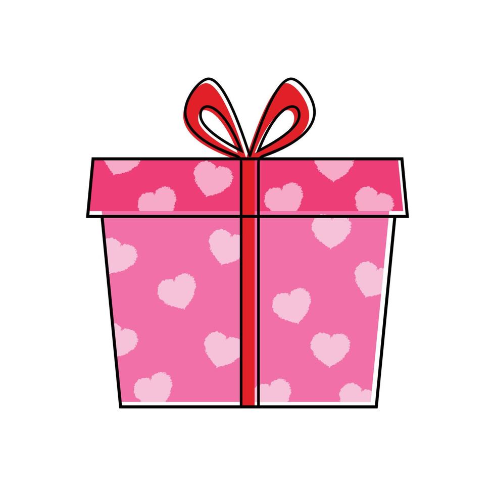 Heart Shape gift box clipart icon animated vector for valentine and anniversary celebration surprise