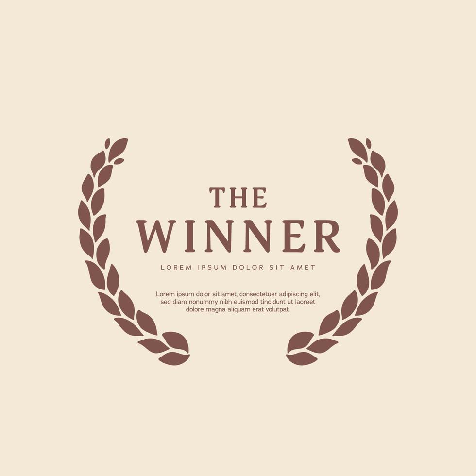 hand drawing brown laurel wreath for award or certificate element decoration vector