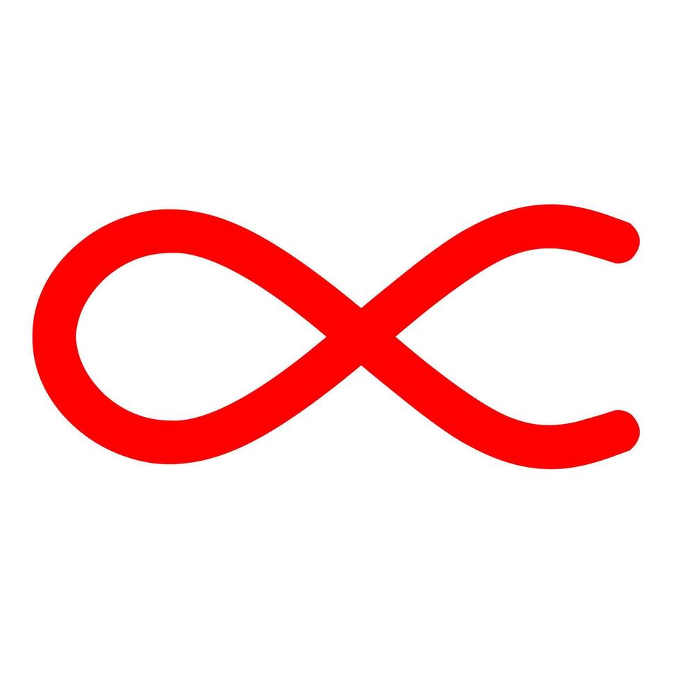 Proportionality sign icon on white background. The reverse symbol is red. Suitable for physics formulas. vector