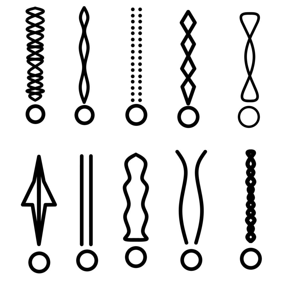 Set of exclamation marks in various shapes on a white background. Vector illustration.