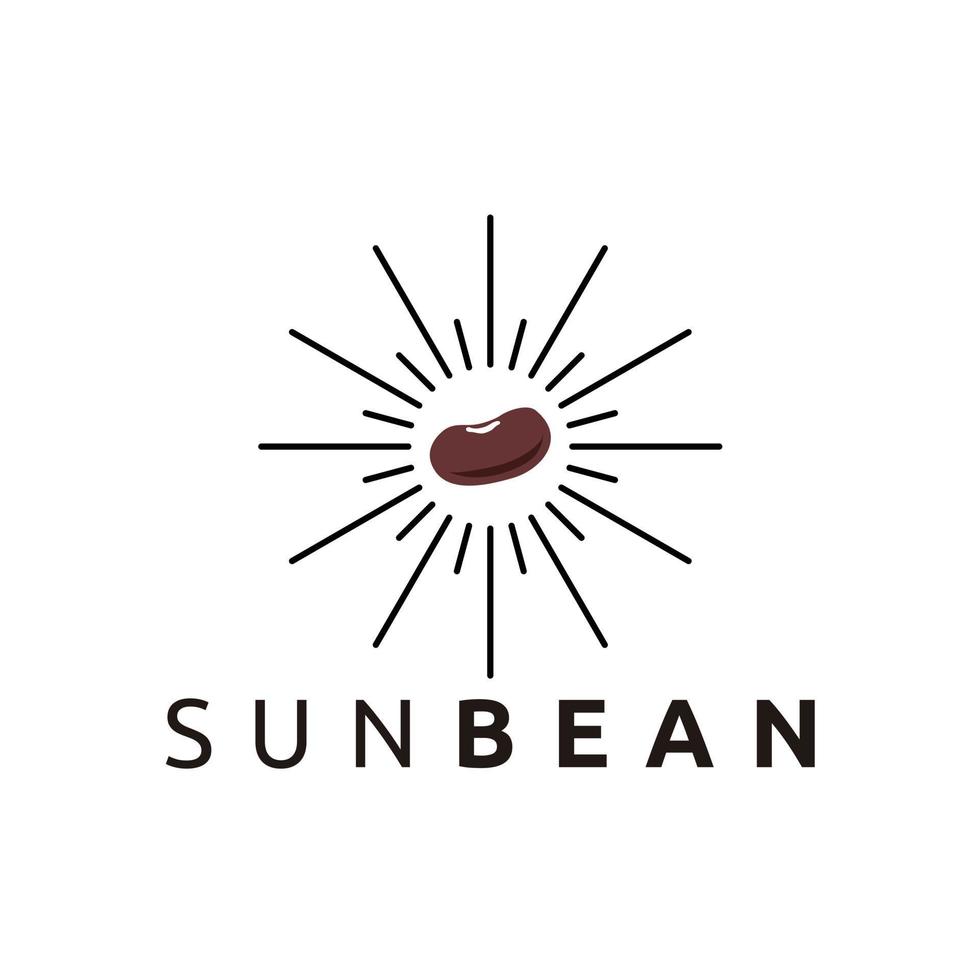 red kidney bean with sun explosion logo design vector