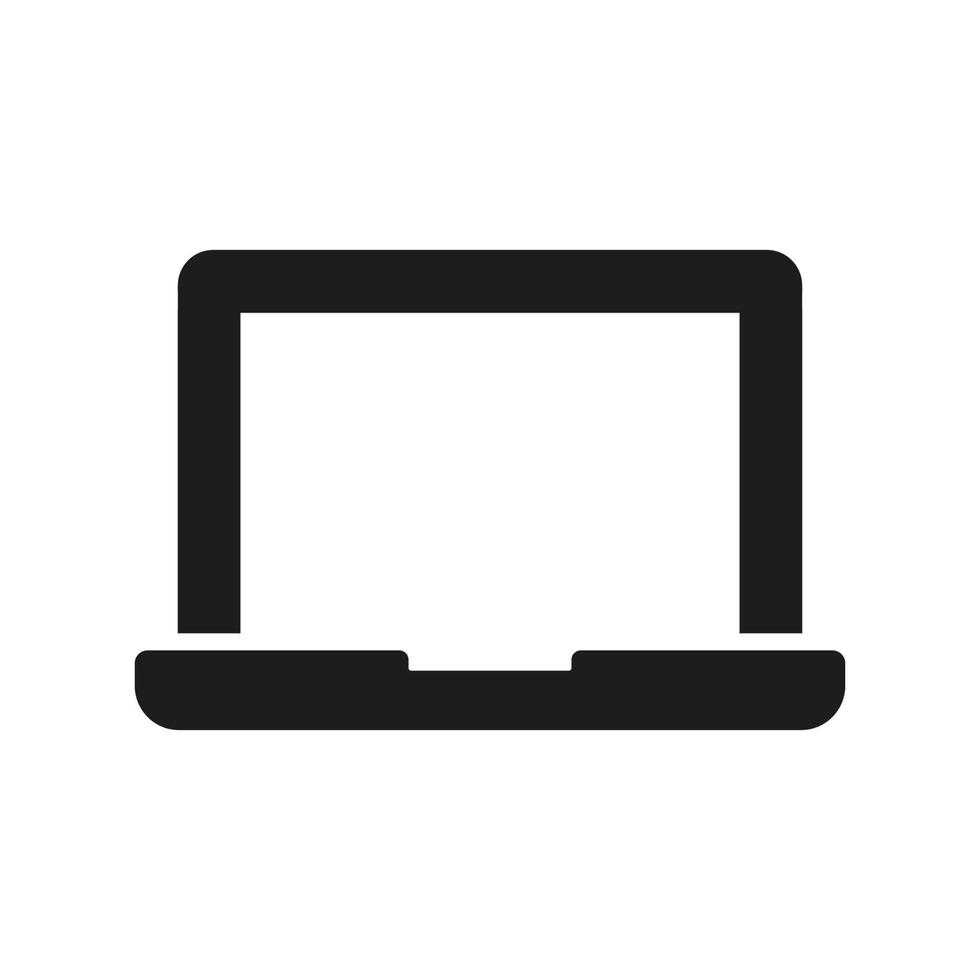 Laptop Silhouette Icon. Online Technology Equipment. Electronic Portable Computer Glyph Pictogram. Open Notebook with Digital Monitor Symbol. Isolated Vector Illustration.